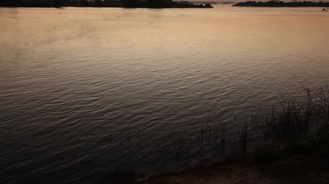 sunrise on the mighty Zambezi River, Zimbabwe, Africa