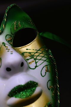 mardi gras carnival masks on black background 