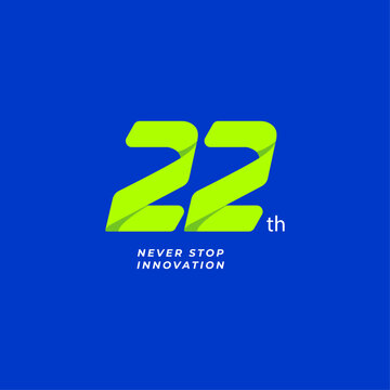 22 years anniversary logo design concept celebrations. 