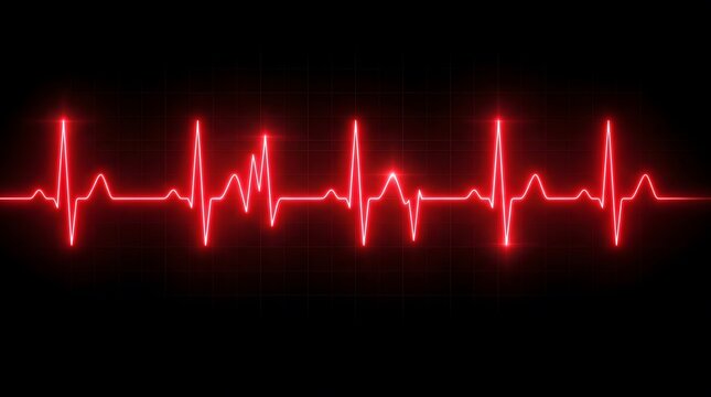 Ecg heartbeat pattern on black background