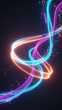 Dynamic Light Trails and Colorful Streaks with Vibrant Effects for Digital Motion Visuals