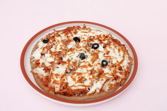 Freshly Baked Cheese Pizza with Black Olives