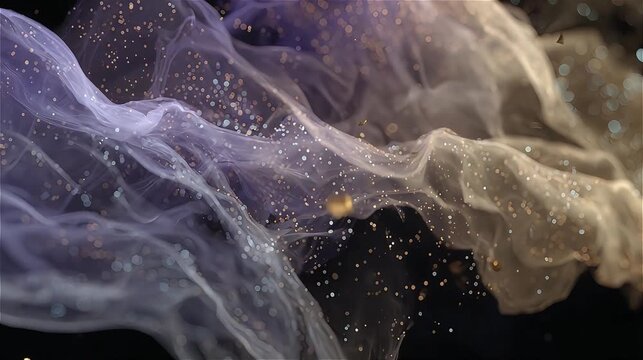 Abstract ethereal neon pink and blue smoky vapor blending softly, creative fluid cloud artwork loop.