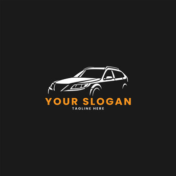 Modern SUV Car Line Art Logo Template for Automotive Business Branding
