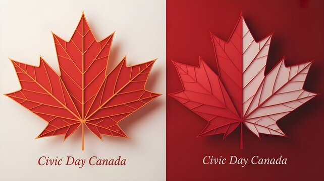 Civic holiday canada layered maple leaf design for august celebrations