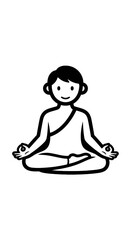 Peaceful monk sitting in meditation pose
