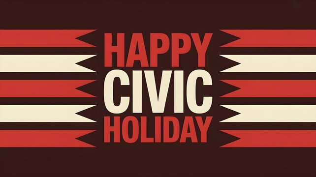 Happy civic holiday graphic festive banner for canadian summer celebration