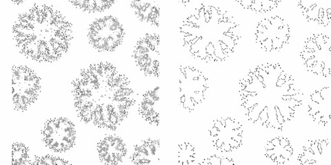 hand drawn shrubs and bushes in black and white line art vegetation botanical sketch nature illustration pattern © Rina