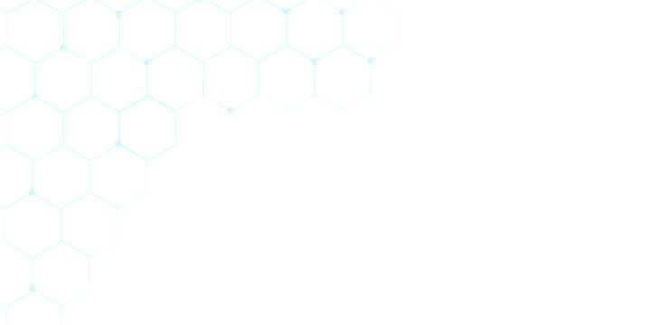 Abstract scientific background with hexagonal patterns and bokeh effects, representing molecular structures and digital networks