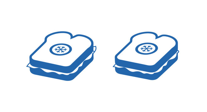 Two blue sandwich icons with snowflake design.