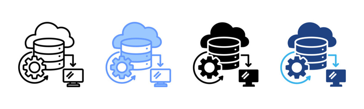 Data Portability icon set multiple style collection