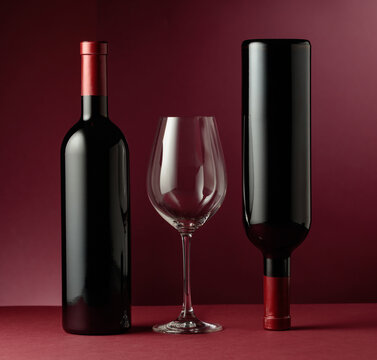 Red wine on a red background.