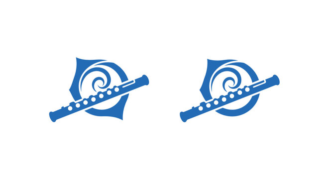 Blue Musical Note and Treble Clef Symbols Pair.