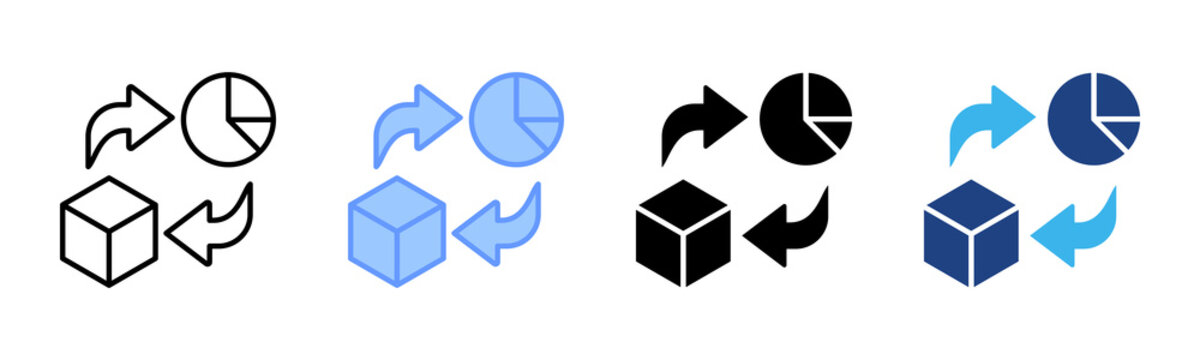 Transformation icon set multiple style collection