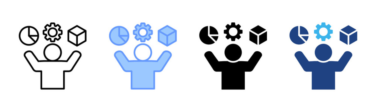 Multitasking icon set multiple style collection
