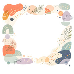Obraz premium Abstract Floral Organic Frame Border Isolated on Transparent Background