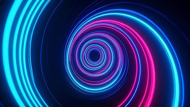 Neon spiral light pattern