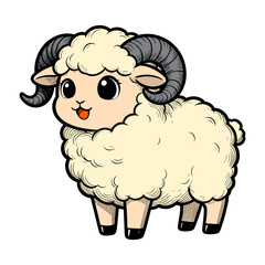 Obraz premium The Baby Sheep Cartoon Illustration