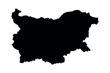 Black silhouette map of Bulgaria simple vector graphic for travel and geography © Tasker