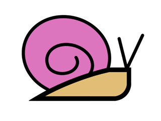 Cute snail vector illustration with pink shell isolated on white background © Fitri