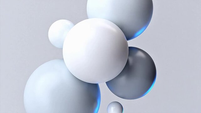Abstract spheres floating in space