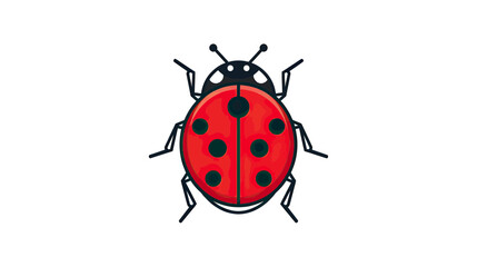 Red ladybug with black spots stylized insect design © hakimi