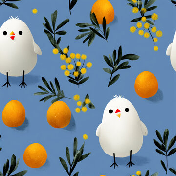 seamless pattern with easter eggs