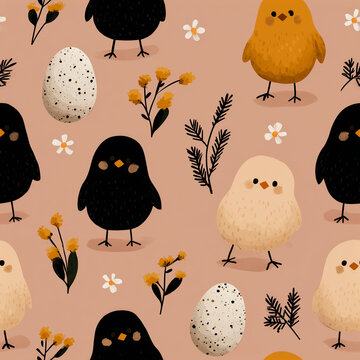 seamless pattern with easter eggs