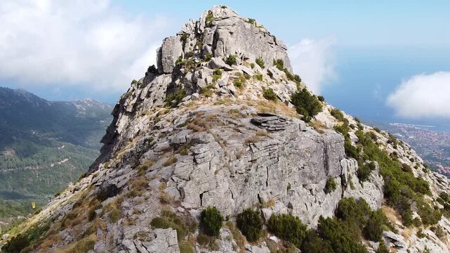 Unveiling Shot on Capanne Mountain, Elba Island in Tuscany Italy