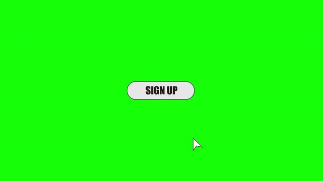 Minimal UI Button Click Animation Set with Login, Sign Up, Create Account, Get Started and Submit on Green Screen
