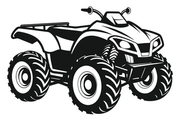 Vector illustration of a modern atv quad bike in a bold black and white design © Creative Graphic Des