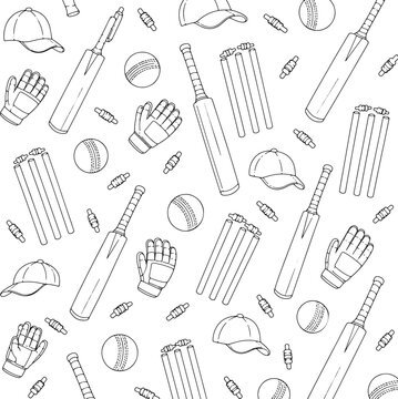 Premium Cricket Equipment Vector Clipart Collection .eps