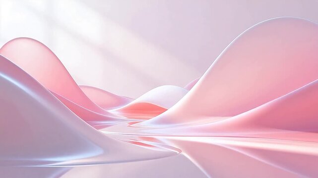 Abstract flowing pink and white forms
