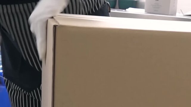Packing and Sealing a Large Cardboard Moving Box for Shipping or Relocation