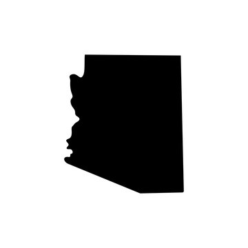 silhouette of a arizona state map