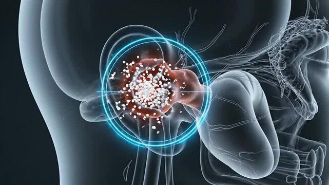 Illustration Of Ear Infection Concept Featuring Transparent Side Head View With Focus On Middle Ear And Medical Details