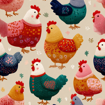 Chicken seamless pattern
