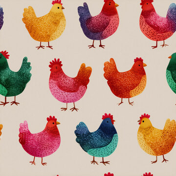 Chicken seamless pattern