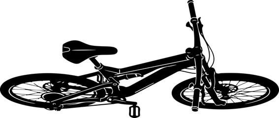 Obraz premium Black bicycle, BMX bike, vector illustration, kids bike, cycling