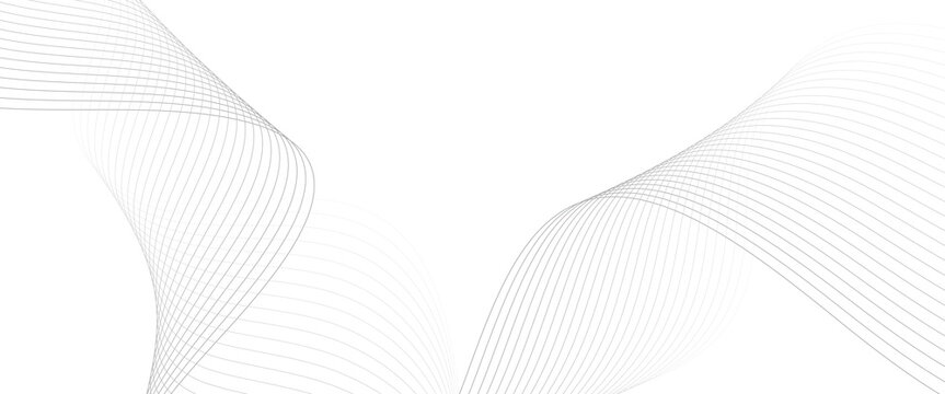 Abstract Light Gray Wave Background, Minimalist Smooth Curved Blend Lines