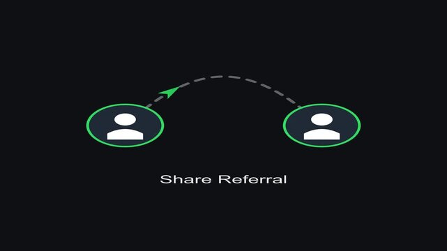 Minimalist User Referral Program Concept Illustration Featuring Connected People Icons for Digital Marketing and Business Growth Strategies