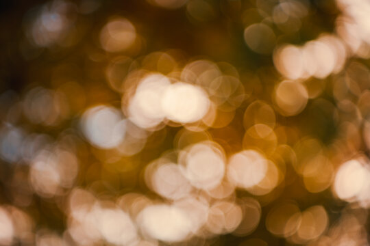 Dense Golden Champagne Bokeh Lights Abstract Background &mdash; Festive Luxury Celebration Backdrop