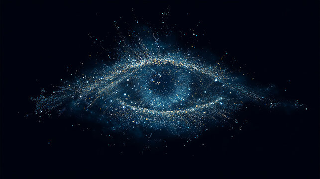 A glowing constellation forming the shape of an open eye in the night sky.(3)