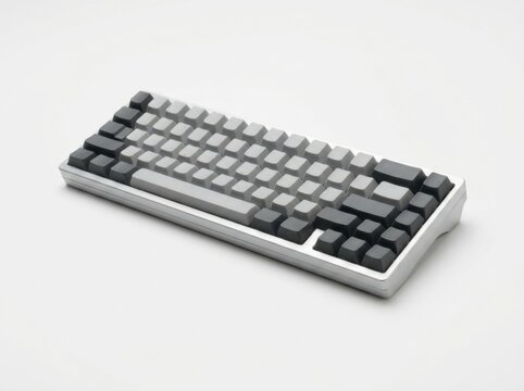 Black Computer Keyboard Isolated on White Background Showing Technology, Typing Keys, Office Equipment and Modern Digital Communication Concept