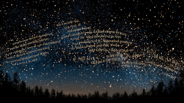 A glowing starry sky with an oath written across the constellations.(3)
