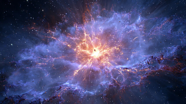 A glowing supernova exploding in the heart of the galaxy.(3)