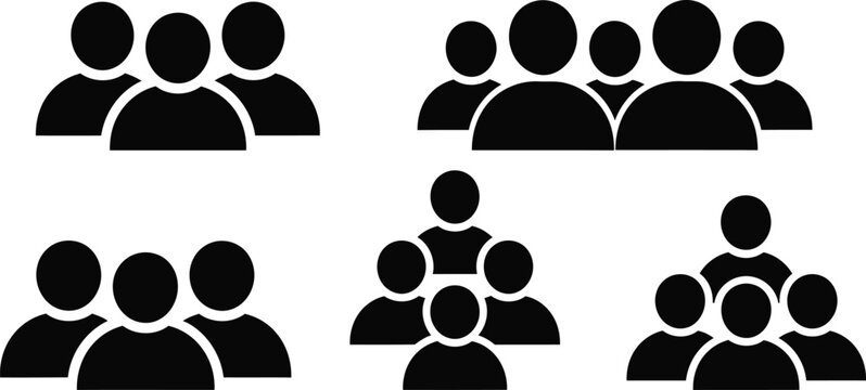 People group editable vector icon set flat design minimal premium symbols for business teamwork community illustration eps10