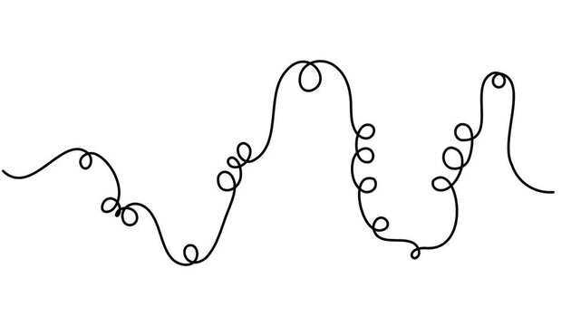 Continuous one seamless squiggle and messy line motion graphics on white background minimalist single art decoration and overlay organic social media projects animation video