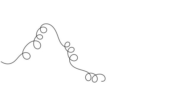 Continuous one seamless squiggle and messy line motion graphics on white background minimalist single art decoration and overlay organic social media projects animation video