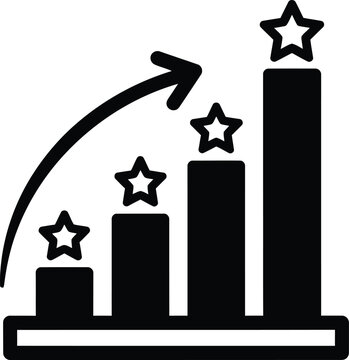 Growth rating icon editable vector illustration of rising star bar graph flat design minimal premium symbol eps10